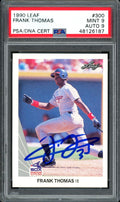 Frank Thomas Autographed 1990 Leaf Rookie Card #300 Chicago White Sox Auto Grade 9 Card Grade Mint 9 PSA/DNA #48126187