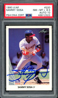 Sammy Sosa Autographed 1990 Leaf Rookie Card #220 Chicago White Sox Auto Grade 10 Card Grade 8.5 PSA/DNA #46812323