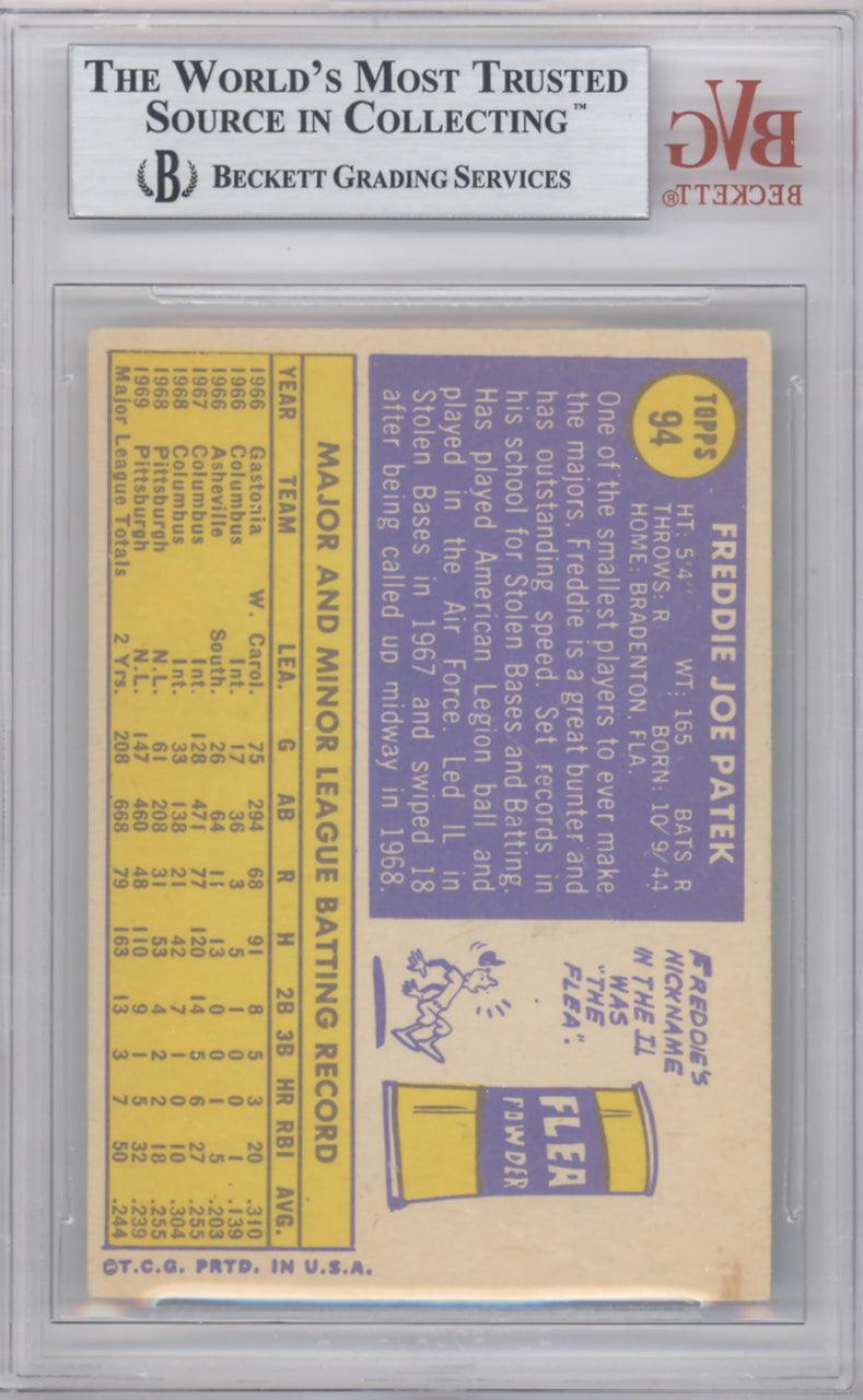 Fred "Freddie" Patek Autographed 1970 Topps Card #94 Pittsburgh Pirates Beckett BAS #10209702
