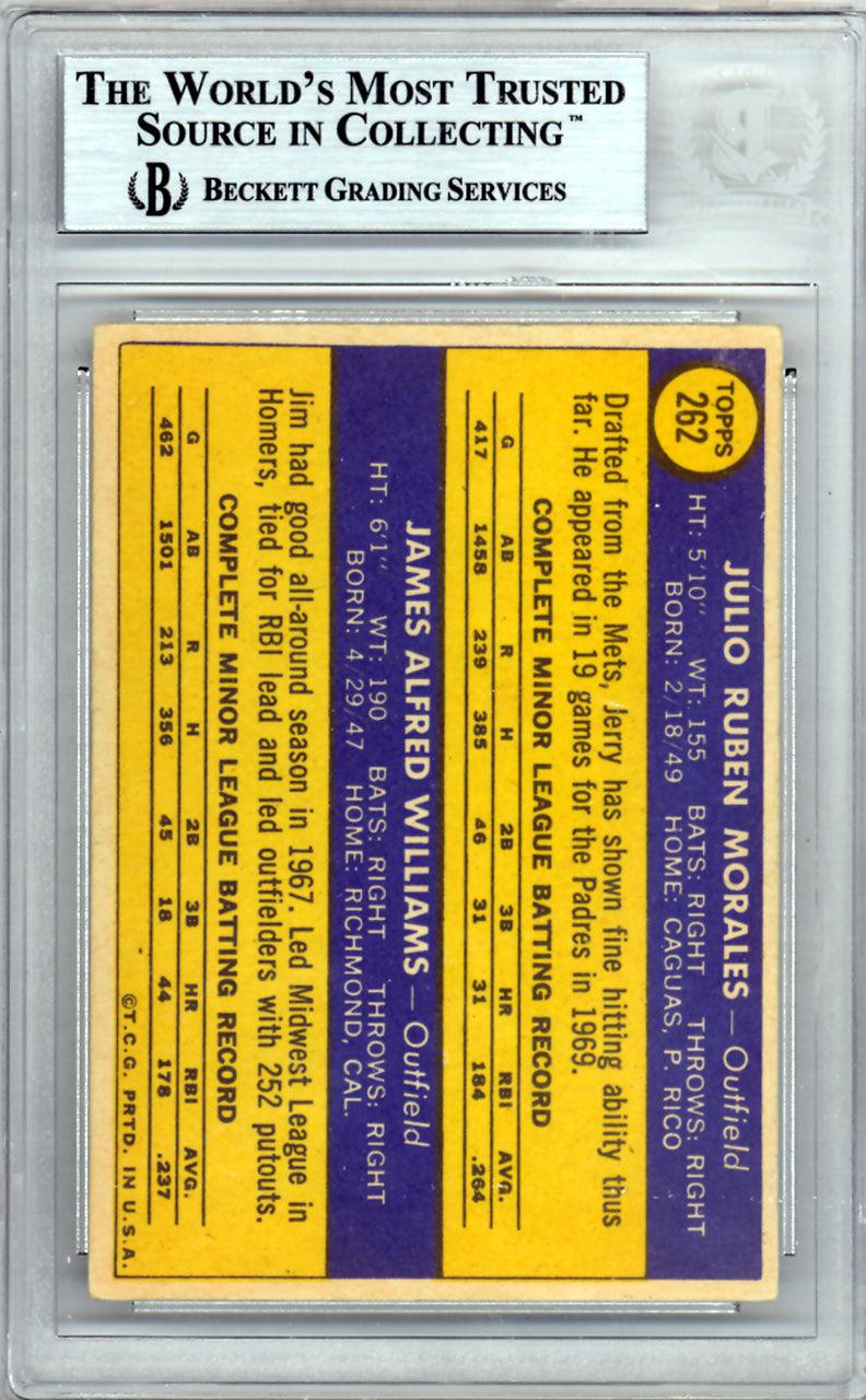 Jerry Morales Autographed 1970 Topps Rookie Card #262 San Diego Padres Beckett BAS #10209705