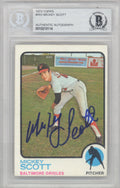 Mickey Scott Autographed 1973 Topps Card #553 Baltimore Orioles Beckett BAS #10210114