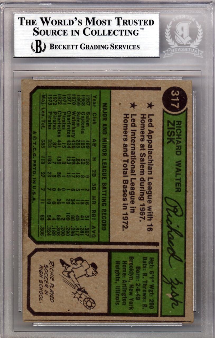 Richie Zisk Autographed 1974 Topps Card #317 Pittsburgh Pirates Beckett BAS #10210153