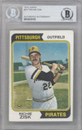 Richie Zisk Autographed 1974 Topps Card #317 Pittsburgh Pirates Beckett BAS #10210153