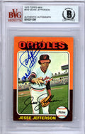 Jesse Jefferson Autographed 1975 Topps Mini Card #539 Baltimore Orioles Beckett BAS #10211281