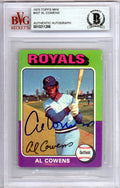 Al Cowens Autographed 1975 Topps Mini Rookie Card #437 Kansas City Royals Beckett BAS #10211286