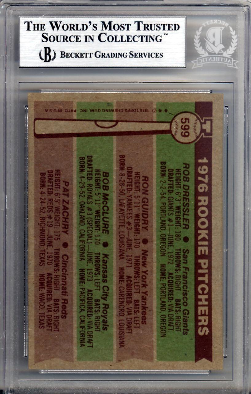 Rob Dressler & Bob Mcclure Autographed 1976 Topps Rookie Card #599 Beckett BAS #10211401