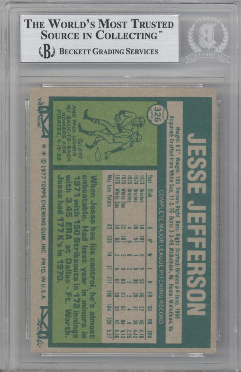 Jesse Jefferson Autographed 1977 Topps Card #326 Toronto Blue Jays Beckett BAS #10211446