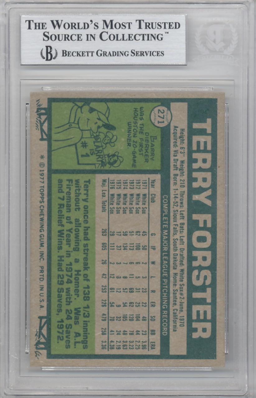 Terry Forster Autographed 1977 Topps Card #271 Chicago White Sox Beckett BAS #10211451