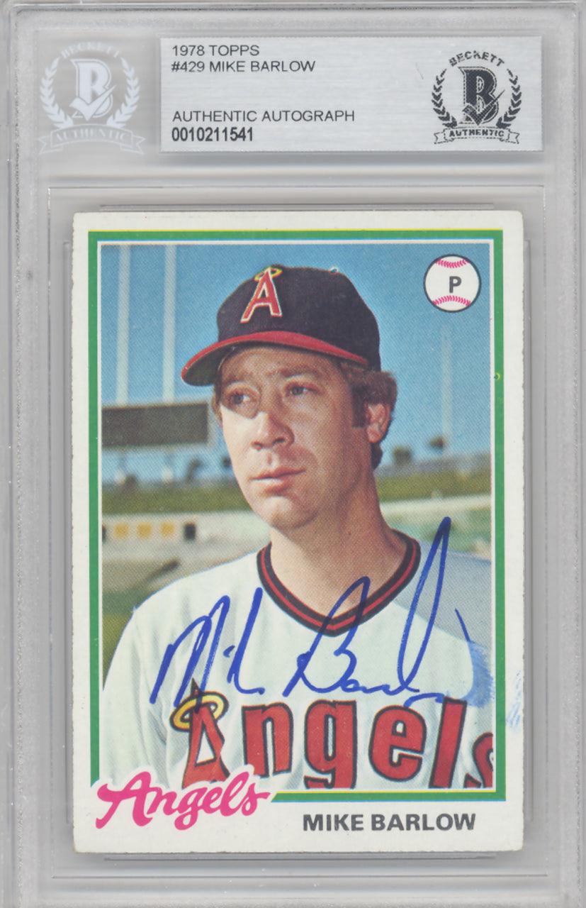Mike Barlow Autographed 1978 Topps Card #429 California Angels Beckett BAS #10211541