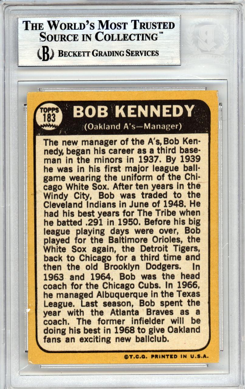 Bob Kennedy Autographed 1968 Topps Card #183 Oakland A's Beckett BAS #10378354
