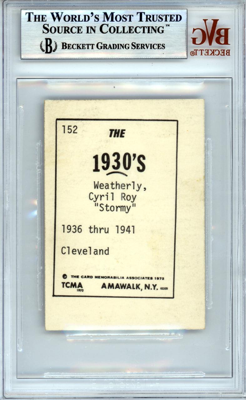 Roy Weatherly Autographed 1972 TCMA Card #152 Cleveland Indians Beckett BAS #10378418