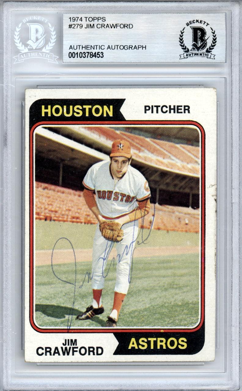 Jim Crawford Autographed 1974 Topps Card #279 Houston Astros Beckett BAS #10378453