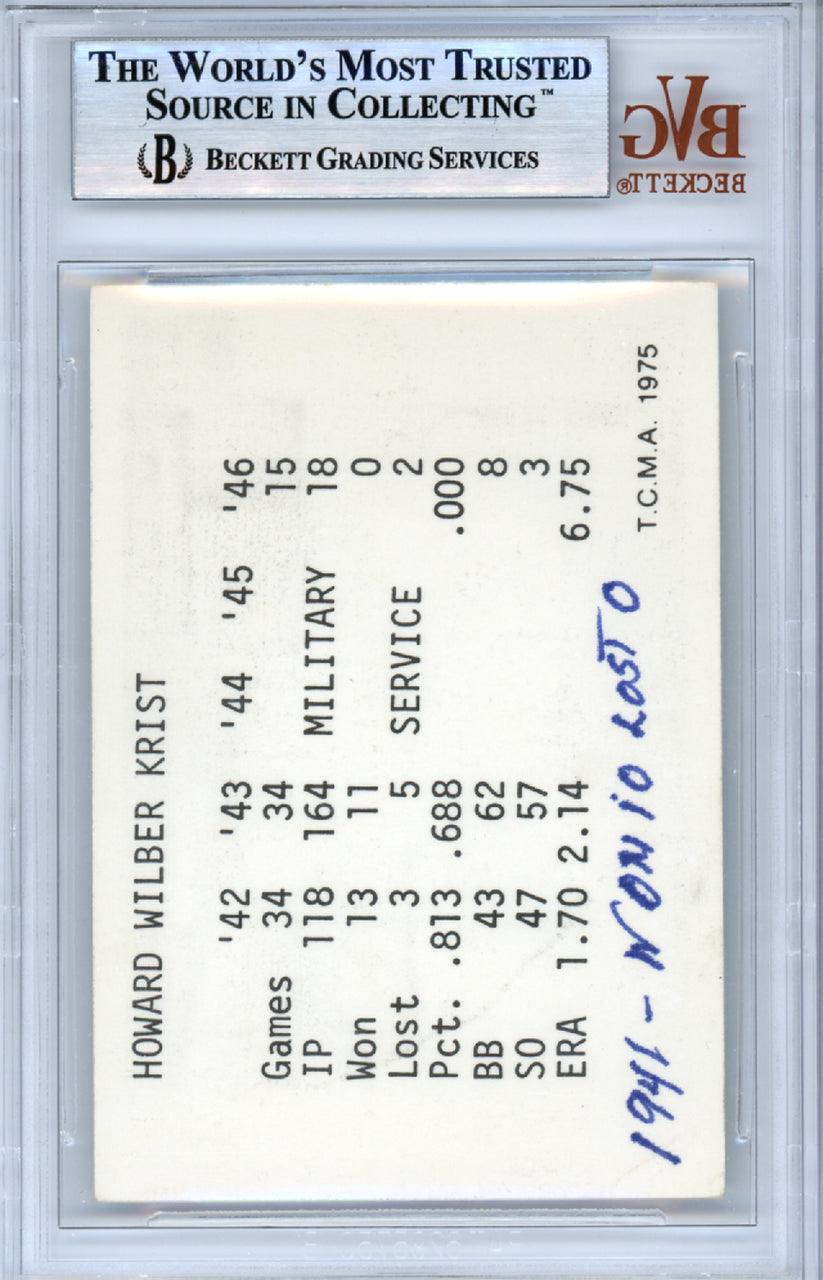 Howie Krist Autographed 1975 TCMA Card #33 St. Louis Cardinals Beckett BAS #10378483
