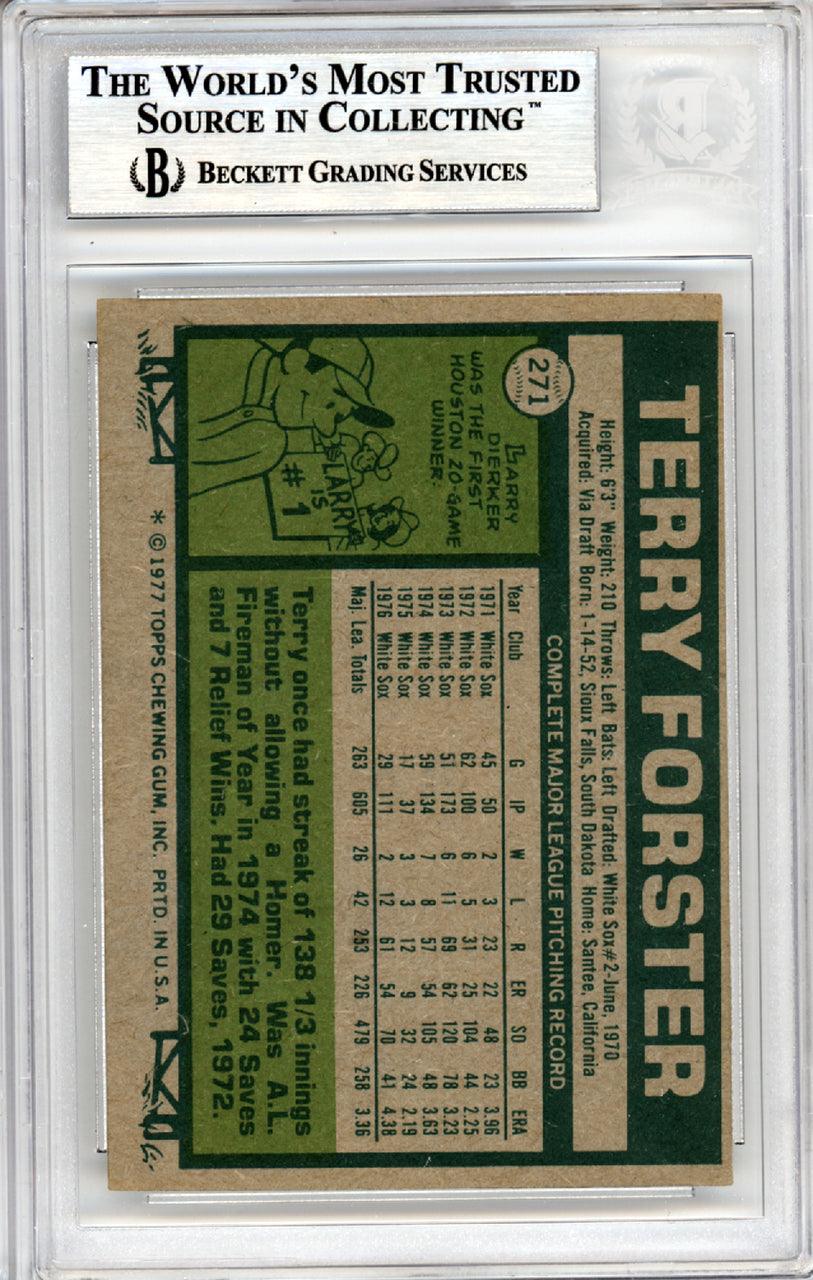 Terry Forster Autographed 1977 Topps Card #271 Chicago White Sox Beckett BAS #10378659