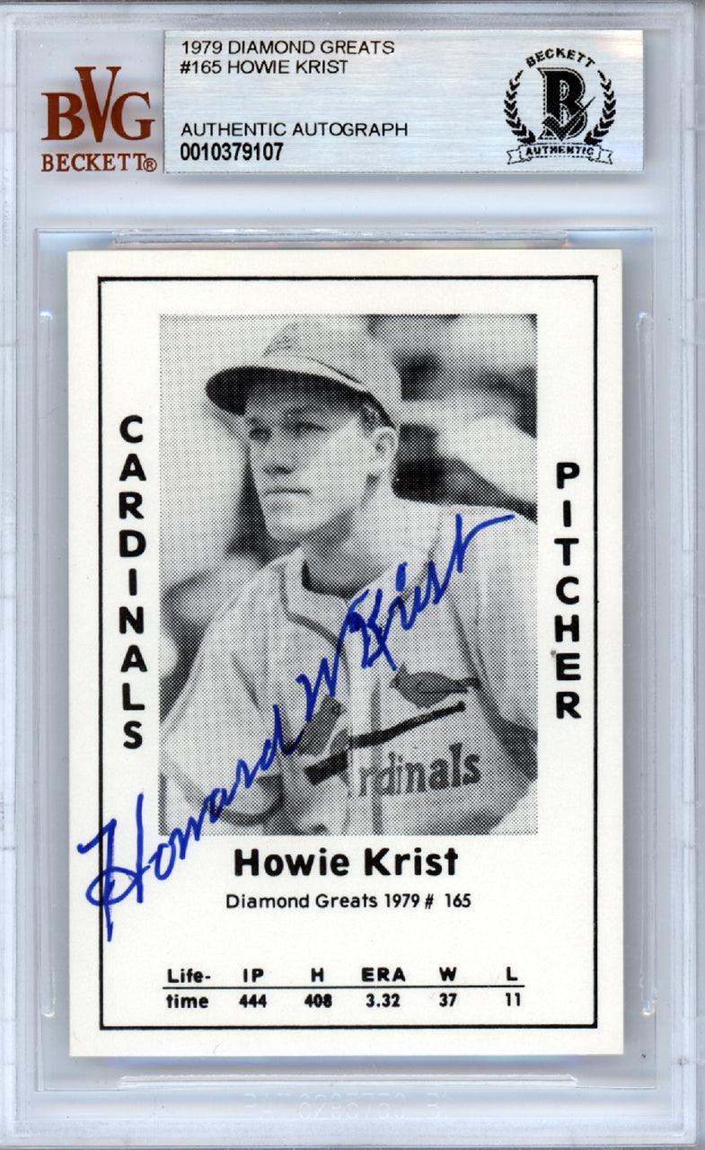 Howie Krist Autographed 1979 Diamond Greats Card #165 St. Louis Cardinals Beckett BAS #10379107