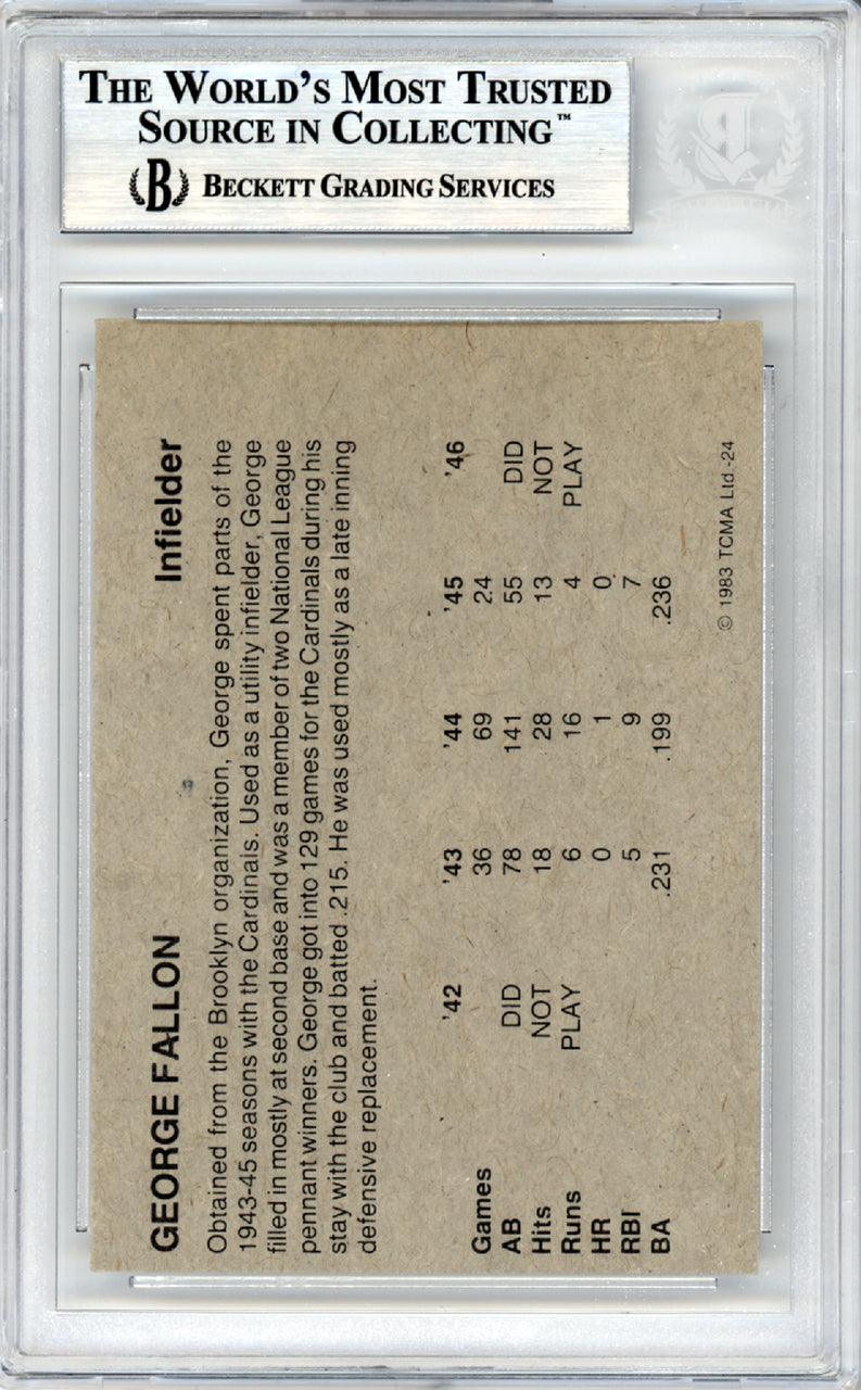 George Fallon Autographed 1983 TCMA Card #24 St. Louis Cardinals Beckett BAS #10379296