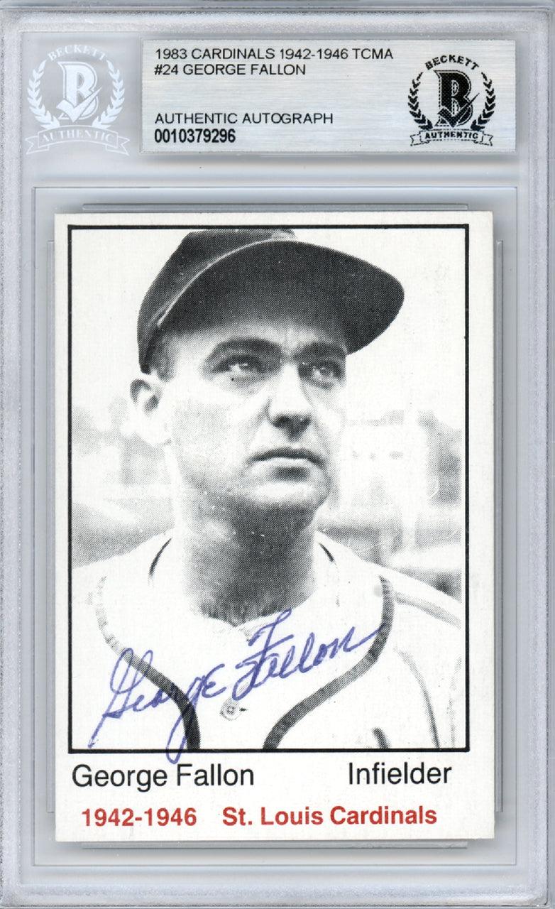 George Fallon Autographed 1983 TCMA Card #24 St. Louis Cardinals Beckett BAS #10379296