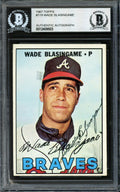Wade Blasingame Autographed 1967 Topps Card #119 Atlanta Braves High Number Beckett BAS #12409503