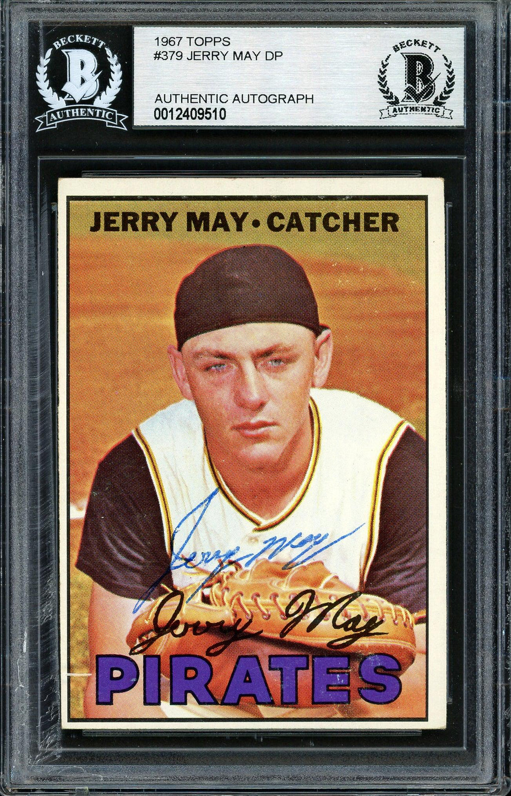 Jerry May Autographed 1967 Topps Card #379 Pittsburgh Pirates Beckett BAS #12409510