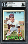 Rich Rollins Autographed 1967 Topps Card #98 Minnesota Twins Blank Back Beckett BAS #12409535