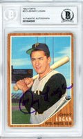 Johnny Logan Autographed 1962 Topps Card #573 Pittsburgh Pirates Beckett BAS #10540245