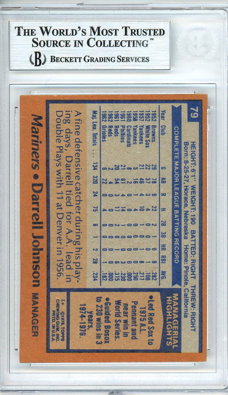 Darrell Johnson Autographed 1978 Topps Card #79 Seattle Mariners Beckett BAS #10540393