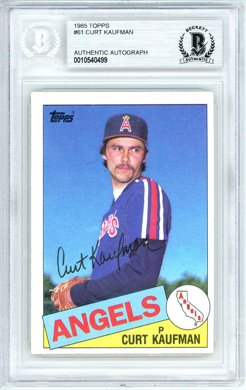 Curt Kaufman Autographed 1985 Topps Card #61 California Angels Beckett BAS #10540499