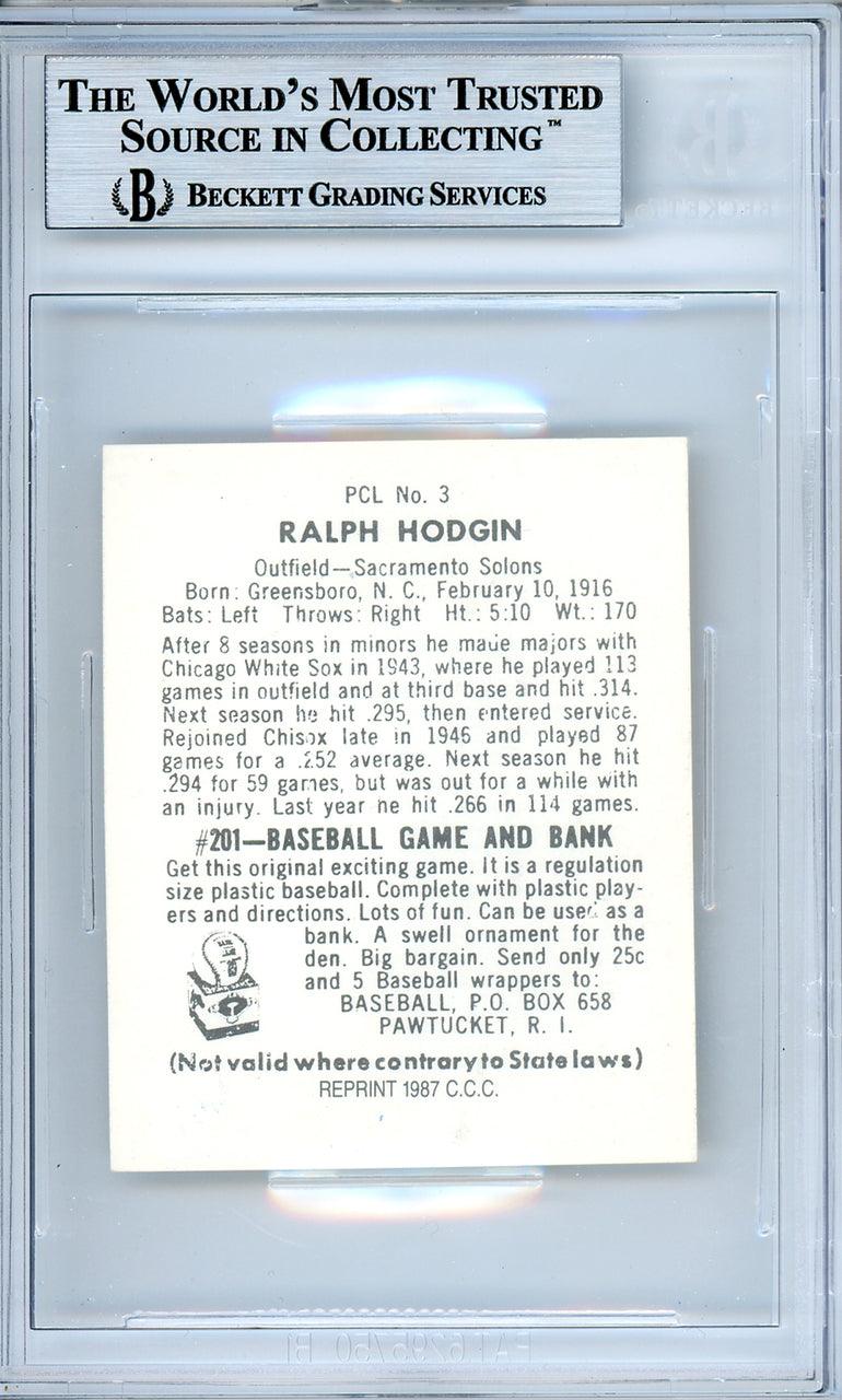 Ralph Hodgin Autographed 1987 CCC Reprint Card #3 Beckett BAS #10540535