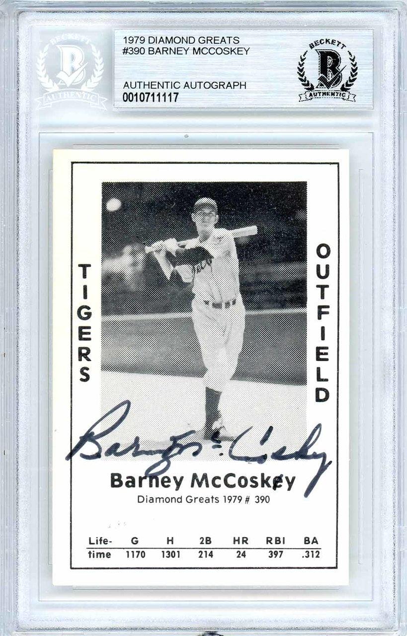 Barney McCoskey Autographed 1979 Diamond Greats Card #390 Detroit Tigers Beckett BAS #10711117