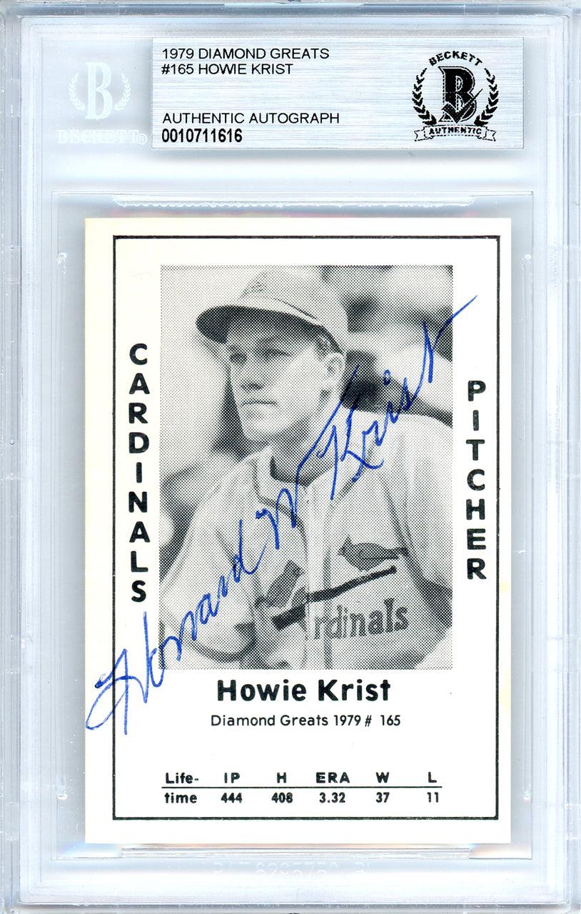 Howie Krist Autographed 1979 Diamond Greats Card #165 St. Louis Cardinals Beckett BAS #10711616