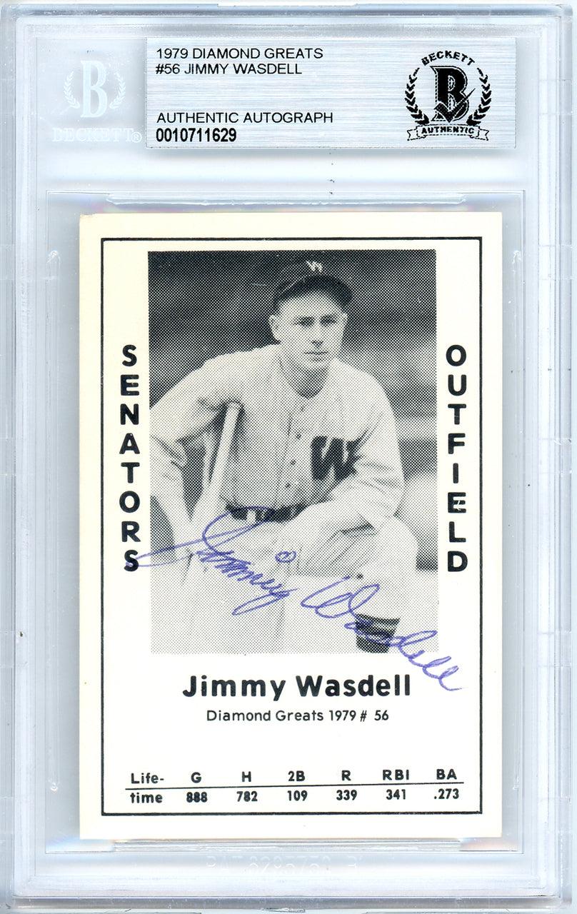 Jimmy Wasdell Autographed 1979 Diamond Greats Card #56 Washington Senators Beckett BAS #10711629