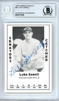 Luke Sewell Autographed 1979 Diamond Greats Card #65 Washington Senators Beckett BAS #10711635