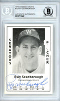 Ray Scarborough Autographed 1979 Diamond Greats Card #72 Washington Senators Beckett BAS #10711642
