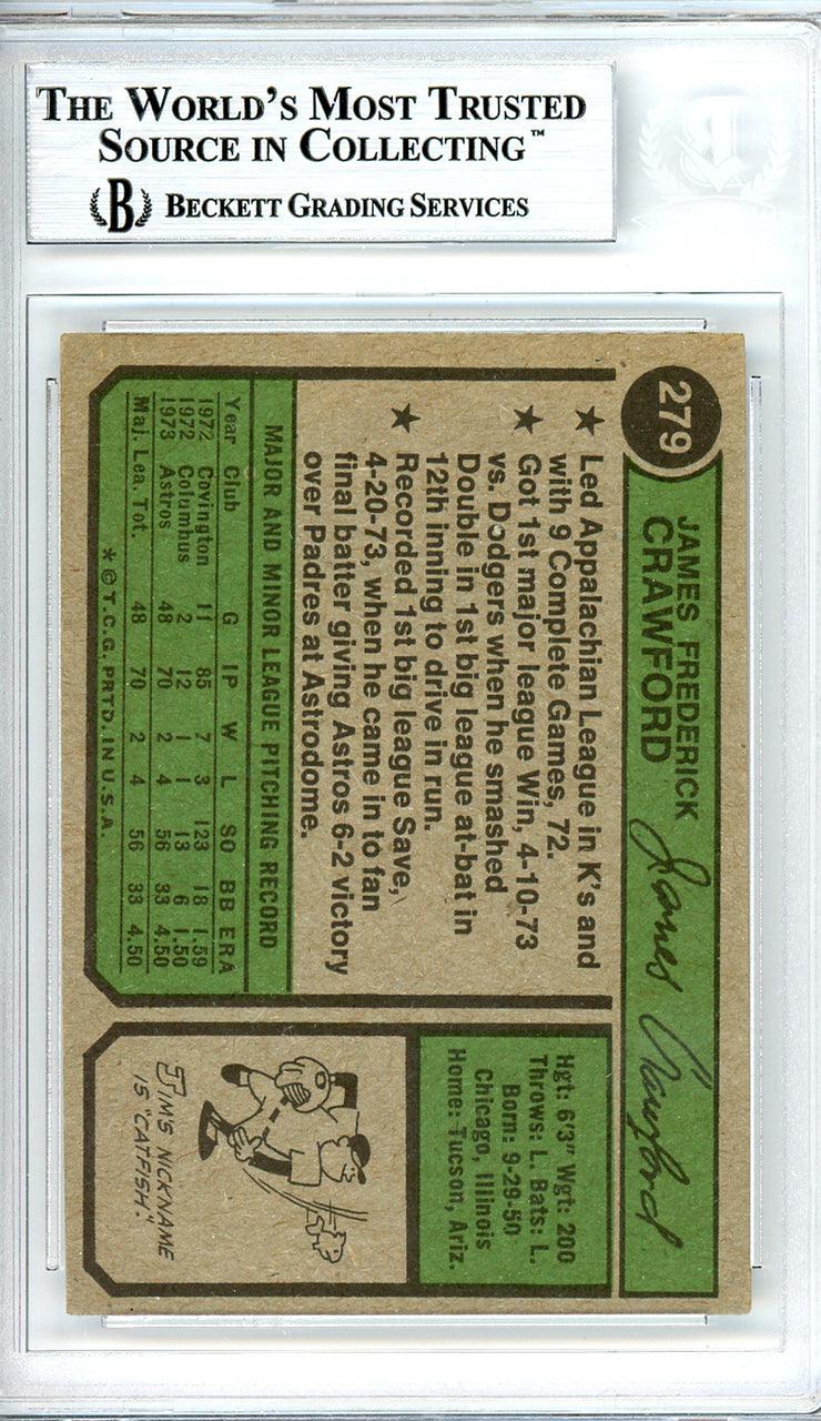 Jim Crawford Autographed 1974 Topps Card #279 Houston Astros Beckett BAS #10712096