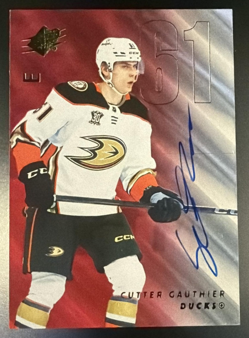 2024 SPx #148 Cutter Gauthier Rookie Red Auto /25
