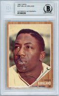 Willie Kirkland Autographed 1962 Topps Card #447 Cleveland Indians Beckett BAS #10982259