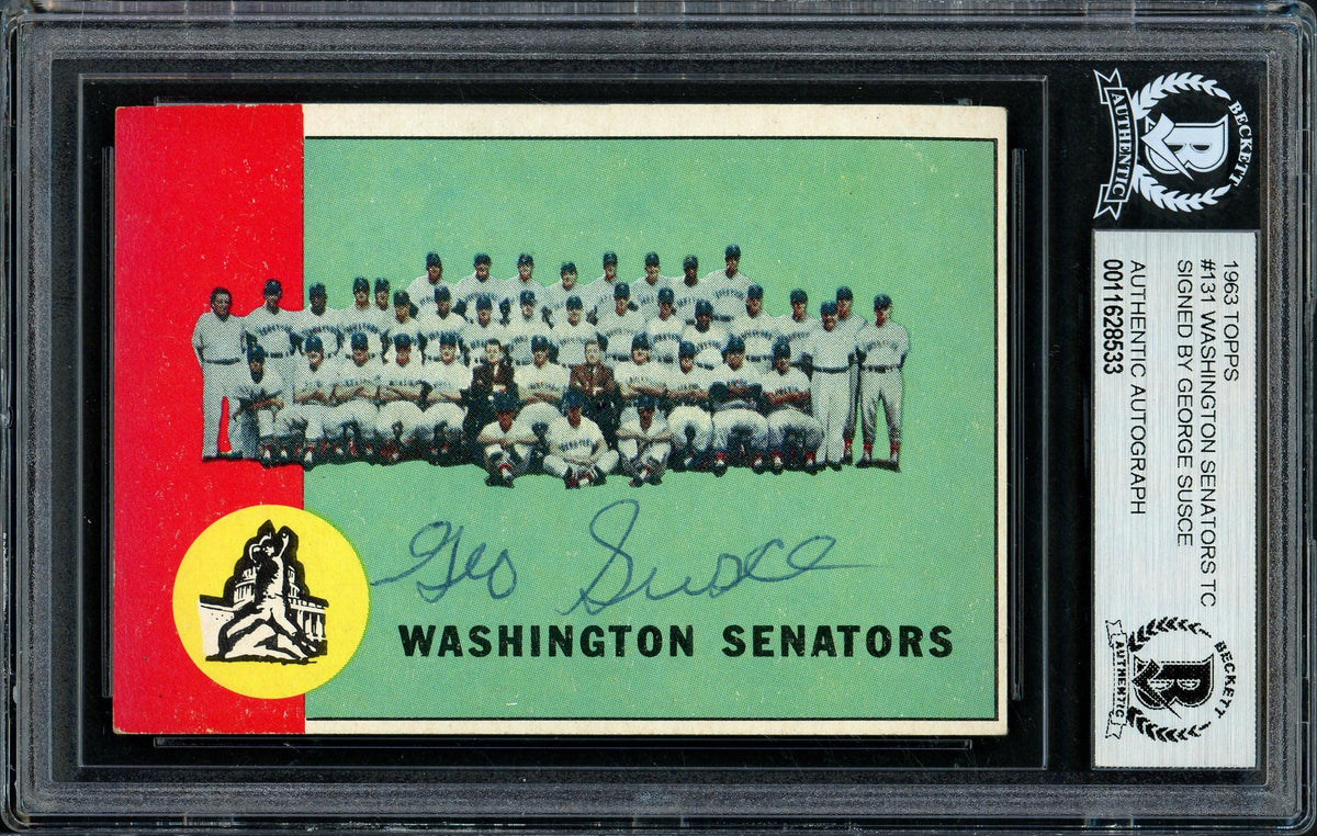 George Susce Autographed 1963 Topps Card #131 Washington Senators Beckett BAS #11628533