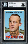 Charlie Smith Autographed 1967 Topps Card #257 New York Yankees Beckett BAS #12057154