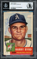 Harry Byrd Autographed 1953 Topps Rookie Card #131 Philadelphia A's Beckett BAS #12058853
