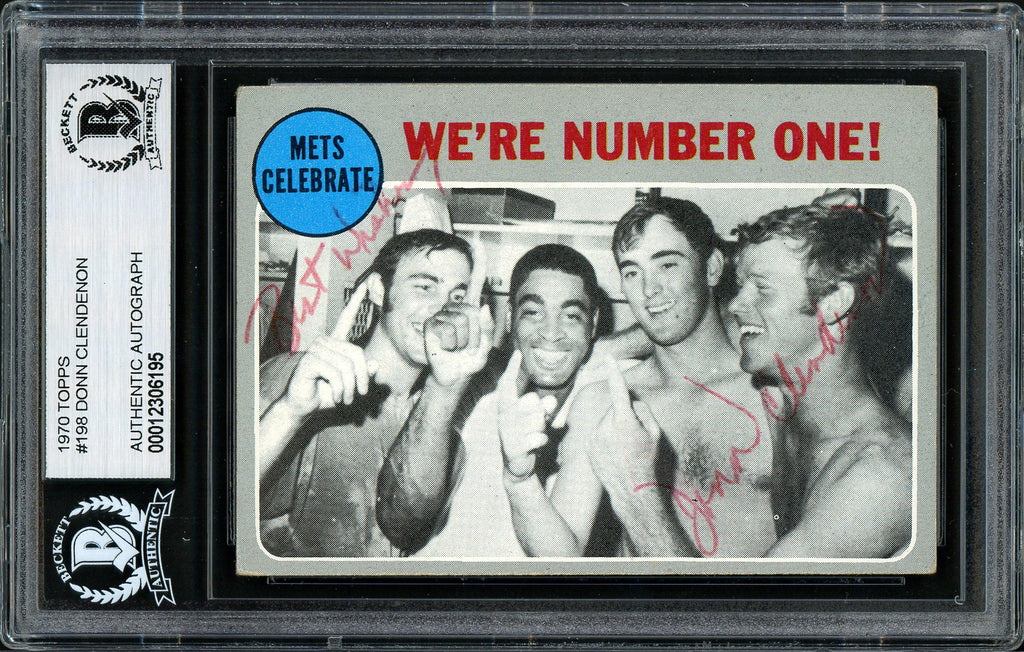 Donn Clendenon Autographed 1970 Topps Card #198 New York Mets "Best Wishes" Beckett BAS #12306195