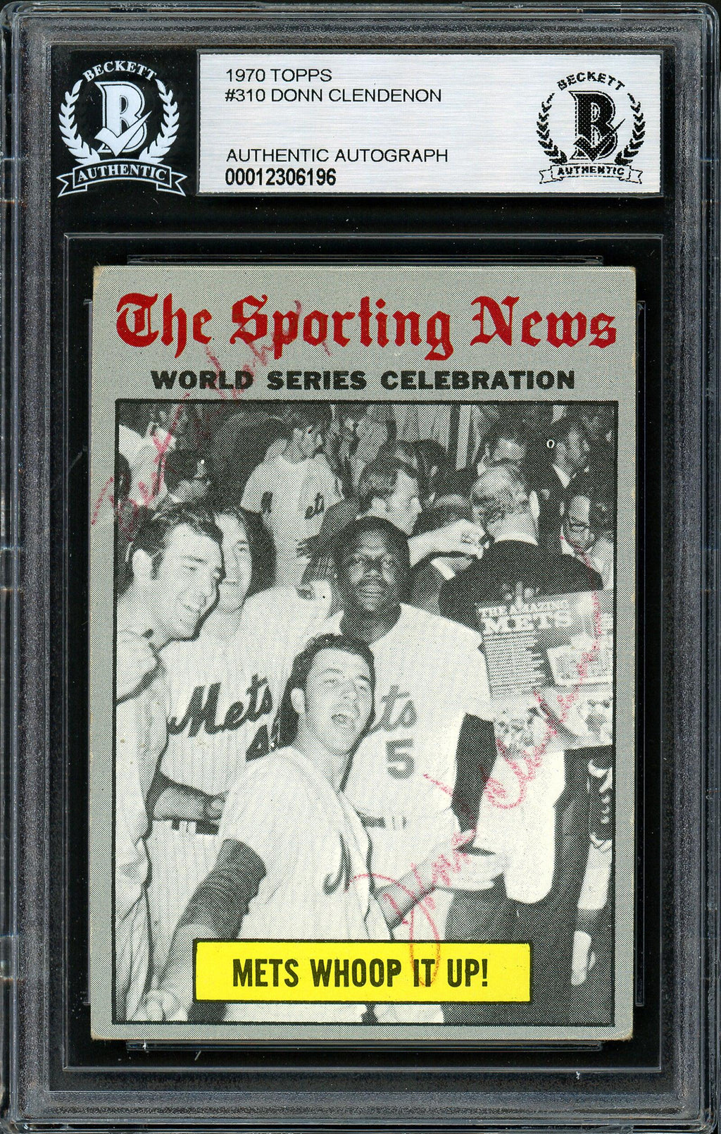Donn Clendenon Autographed 1970 Topps Card #310 New York Mets "Best Wishes" Beckett BAS #12306196