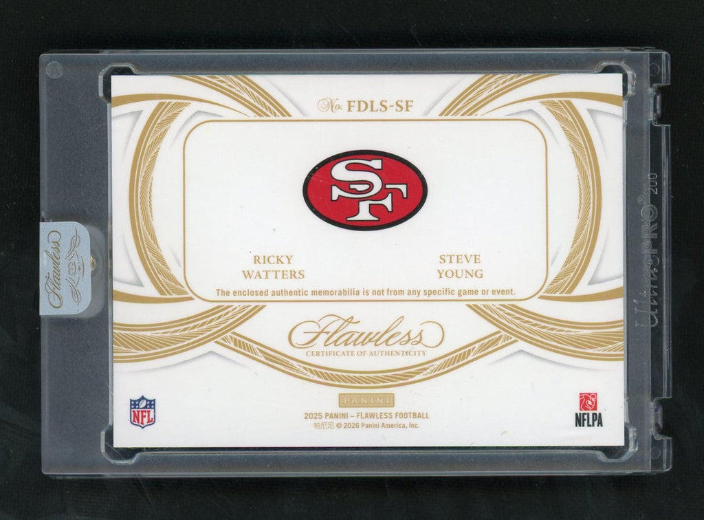 2025 Flawless Steve Young/Ricky Watters Dual Legends Shield 1/1
