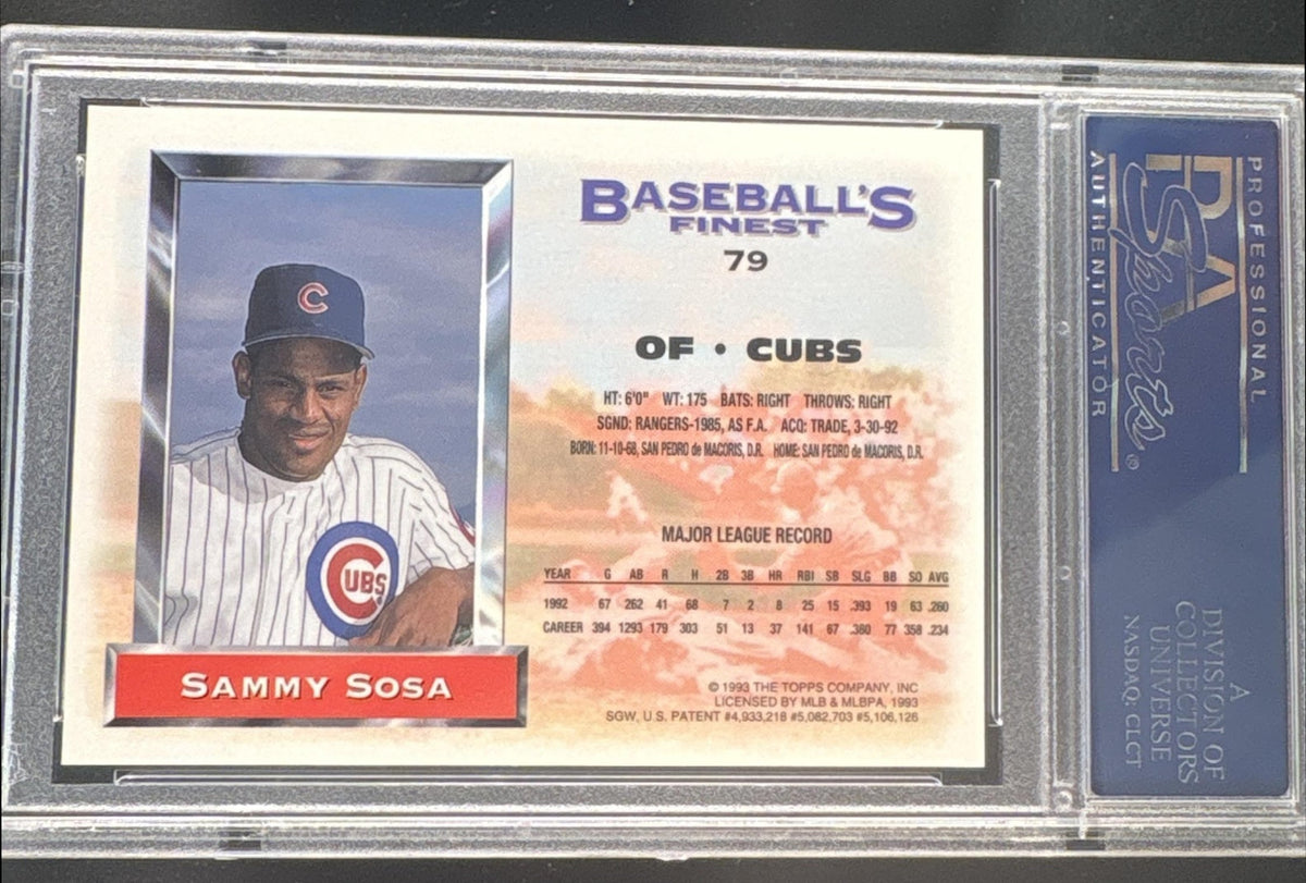 1993 Finest Refractor Sammy Sosa #79 /241 PSA 9