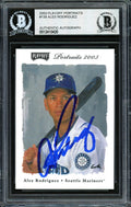 Alex Rodriguez Autographed 2003 Playoff Portraits Card #139 Seattle Mariners Beckett BAS #12410420