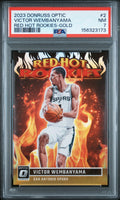 2023 Panini Donruss Optic Red Hot Rookies Gold Victor Wembanyama #2 /70 PSA 7