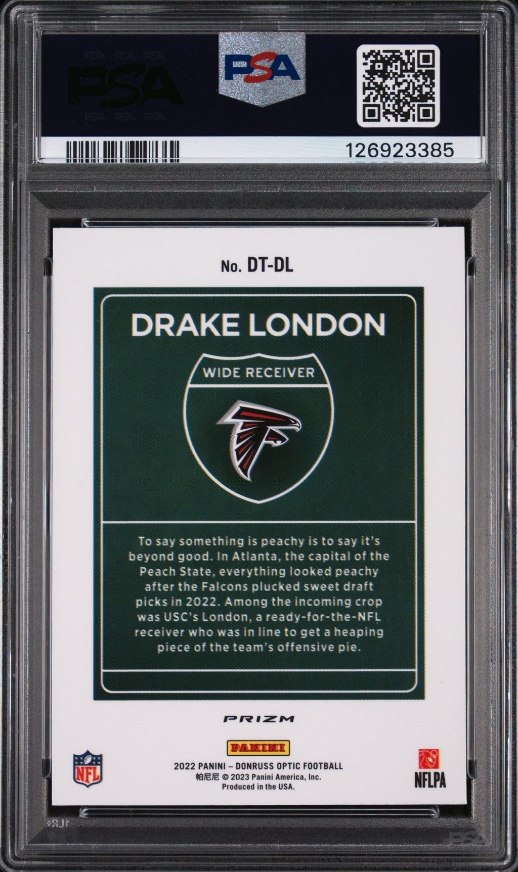 2022 Donruss Optic Downtown Drake London #DTDL PSA 9