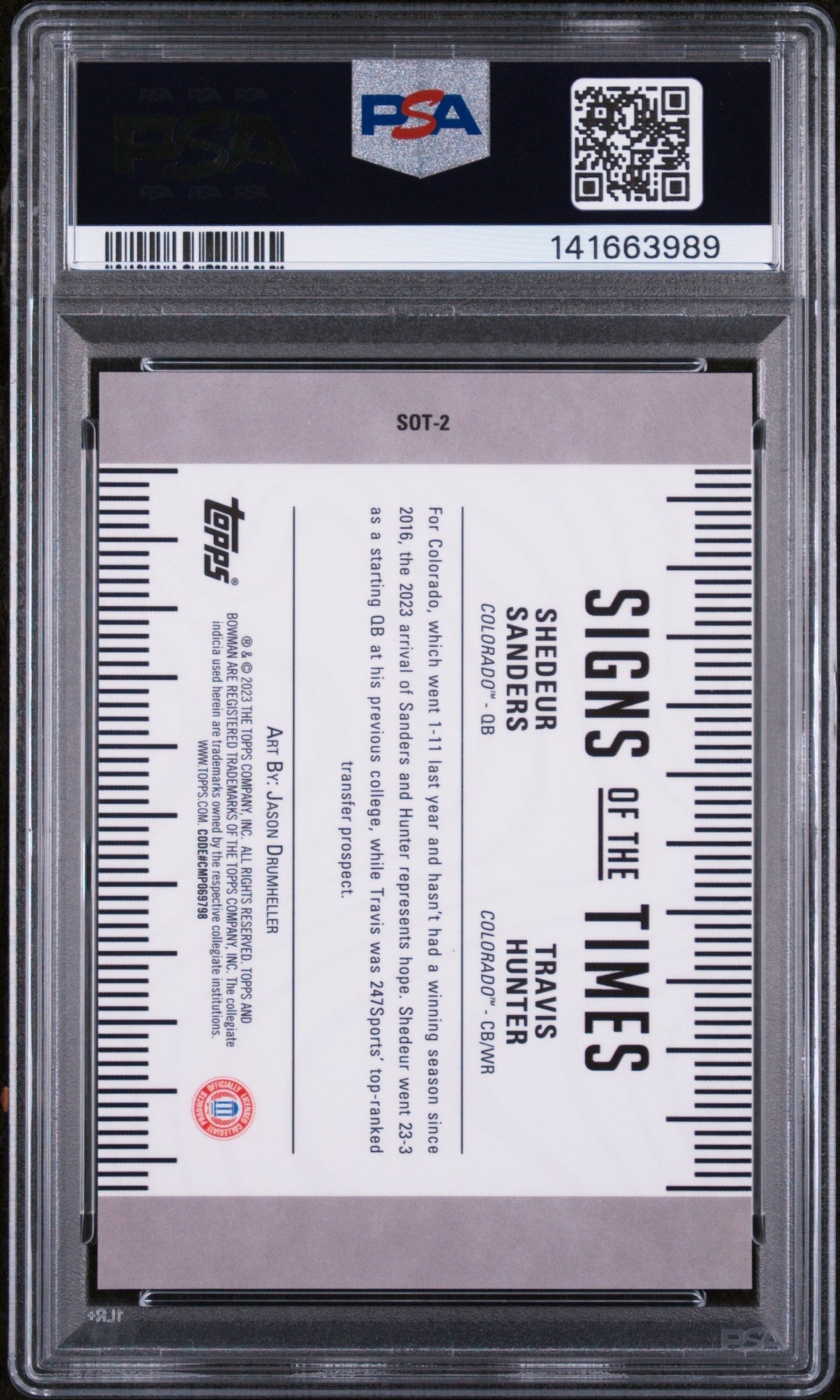 2023 Bowman University Best Signs of the Times Geometric T.Hunter/S.Sanders #SOT2 PSA 10