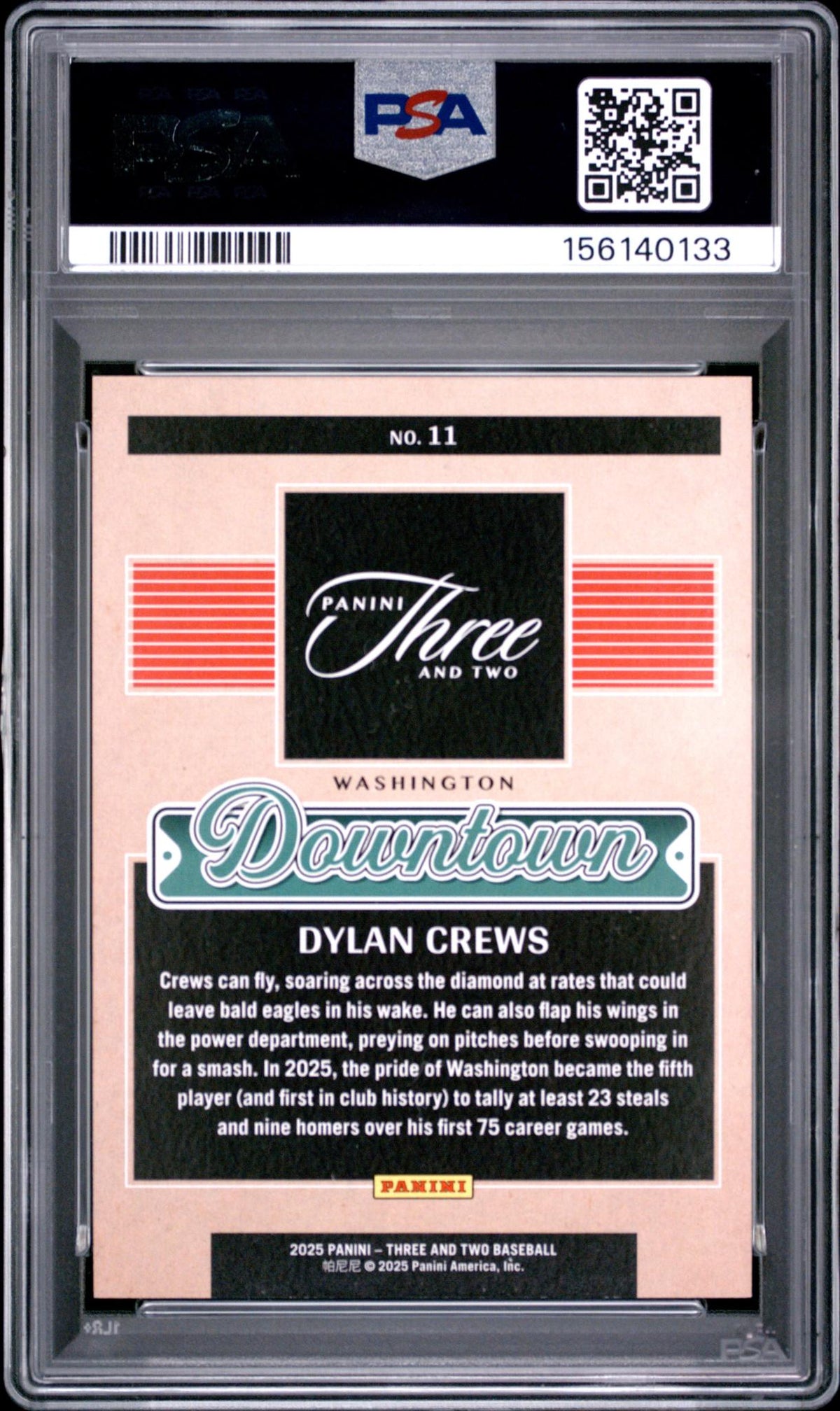 2025 Panini Three and Two Downtown Dylan Crews #11 PSA 9