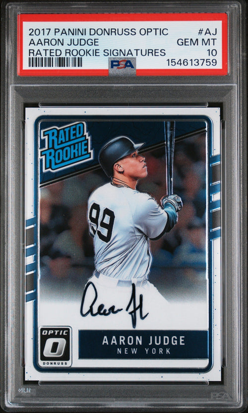 2017 Donruss Optic Rated Rookie Signature Aaron Judge #RRSAJ PSA 10 – front