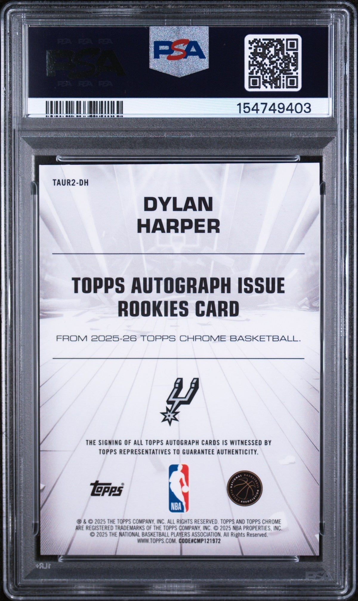 2025 Chrome Autograph Issue Rookies Green Refractors Dylan Harper #TAUR2DH /99 PSA 9